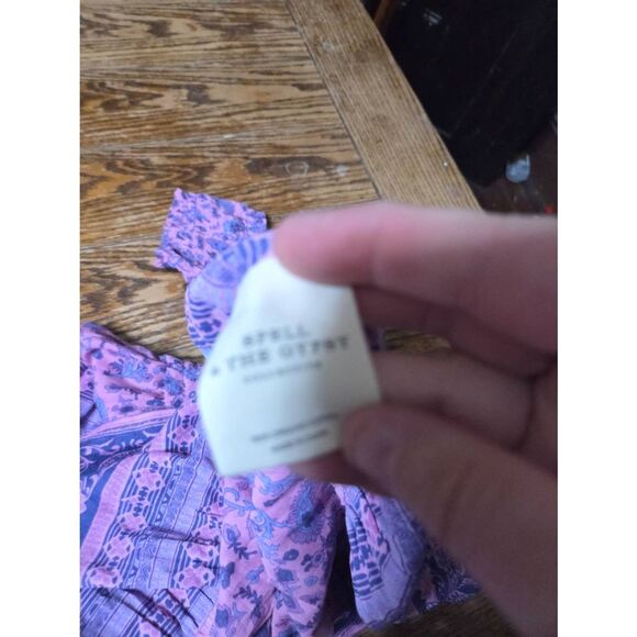 Spell Pink and Purple Off-Shoulder Mini Dress - Picture 4 of 5